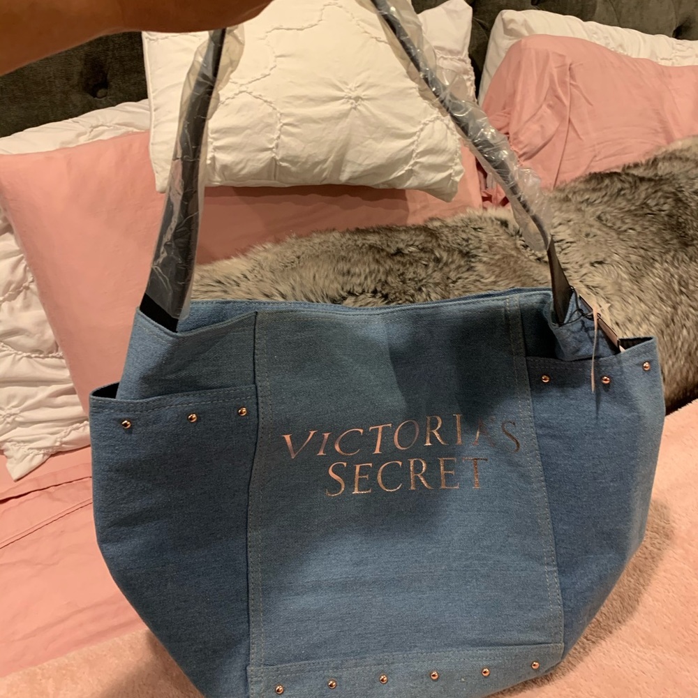 Victoria secret denim tote bag new with tags